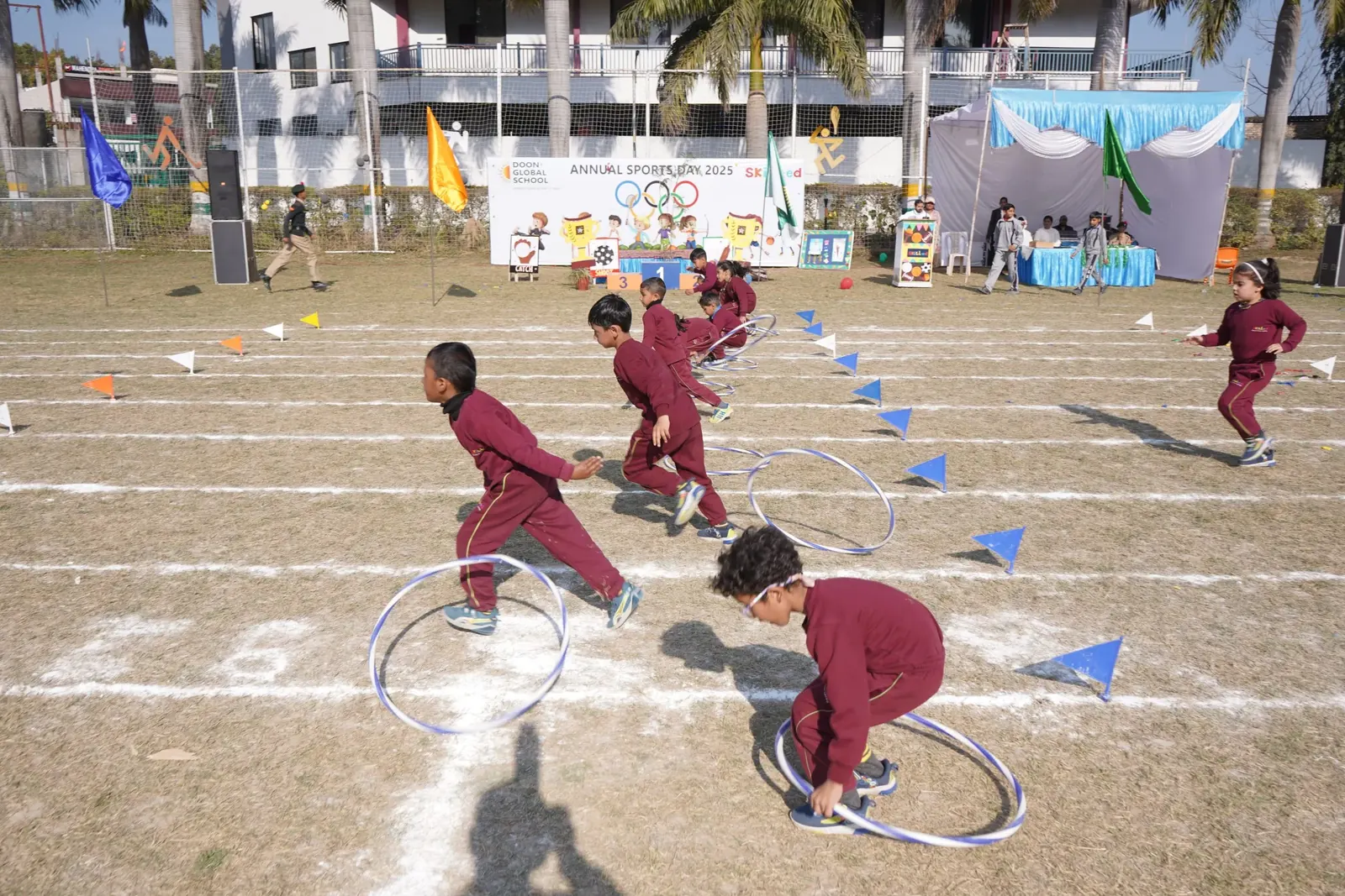 Children taking part in a supervised early-years activity