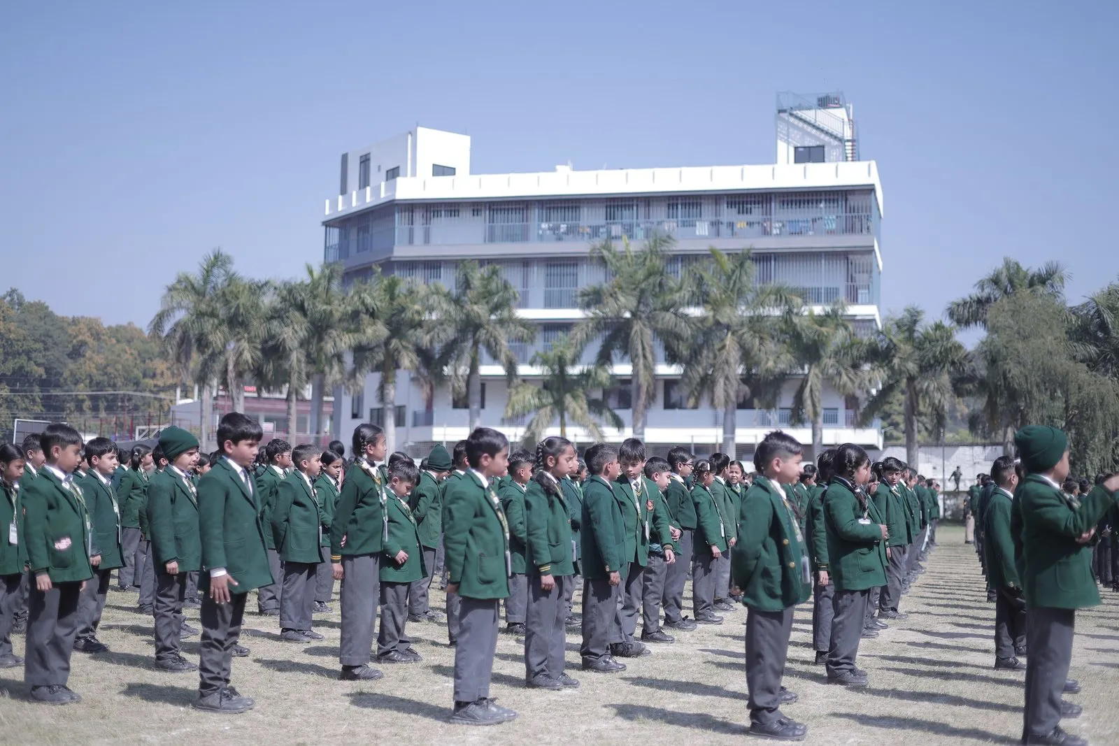 Doon Global School students gathered for morning assembly